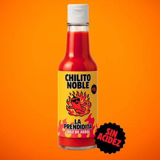 Salsa La Prendidita de Chilito Noble, chile de árbol, nivel de picor 4 de 4