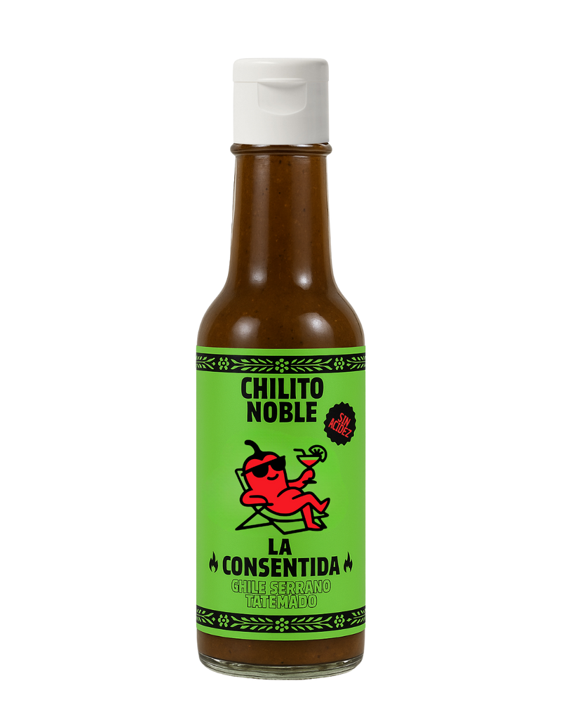Botella de salsa Consentida Chilito Noble con sabor suave.
