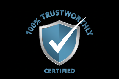 i need 100% trustworth badge, dont let it have any background or color background
